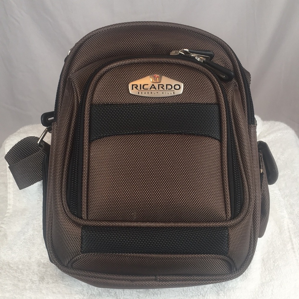 Ricardo Beverly Hills Brown Shoulder Bag with Several Storage Compartments